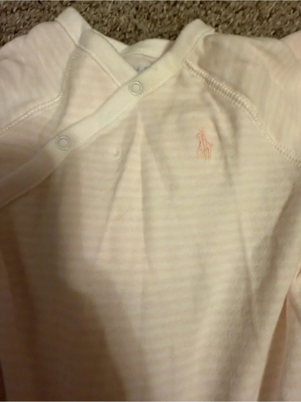 Ralph Lauren Baby Pink Footed One-Piece Sleepers - Set of 2